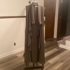 Large Olive Longline Vest